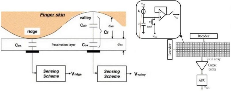 Capacitive fingerprint sensor schematic